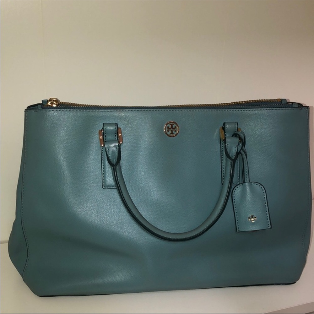 Tory Burch Large Double Zip Tote Windstorm Bag
